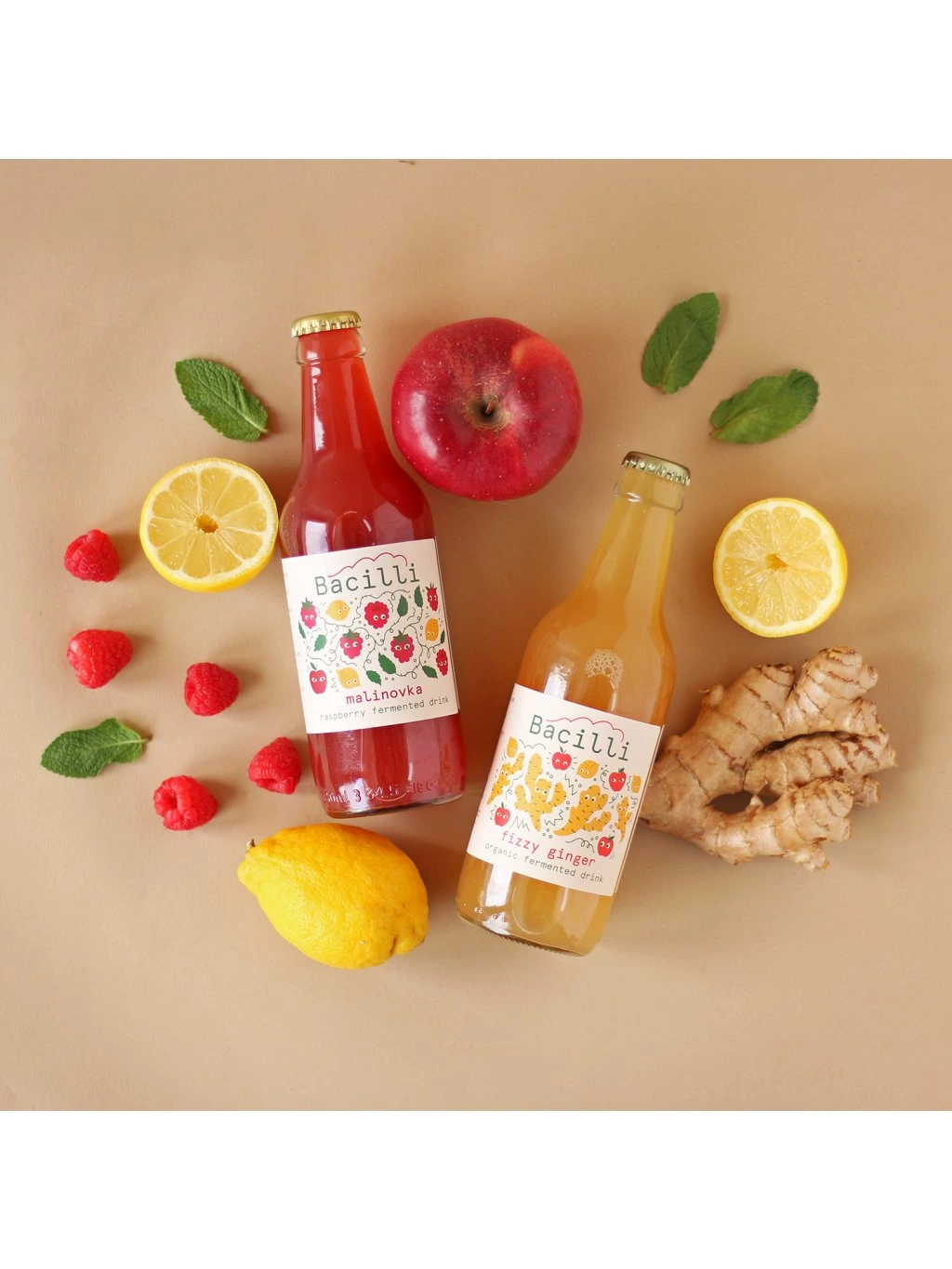 bacilli, limonada cu zmeura si probiotice, bio, 330ml - imagine 3