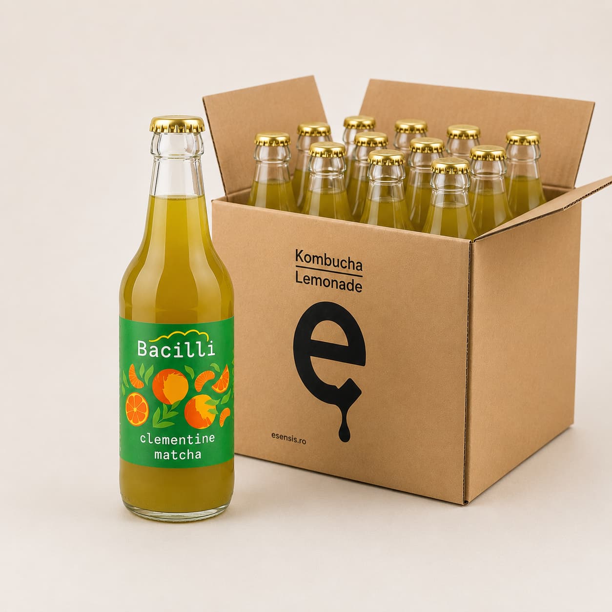 bacilli, limonada cu matcha, clementine si probiotice, bio, 330ml - imagine 2