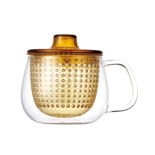 kinto, cana unitea cu infuzor si capac galben, 350ml