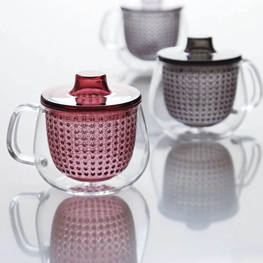 kinto, cana unitea cu infuzor si capac rosu, 350ml - imagine 2