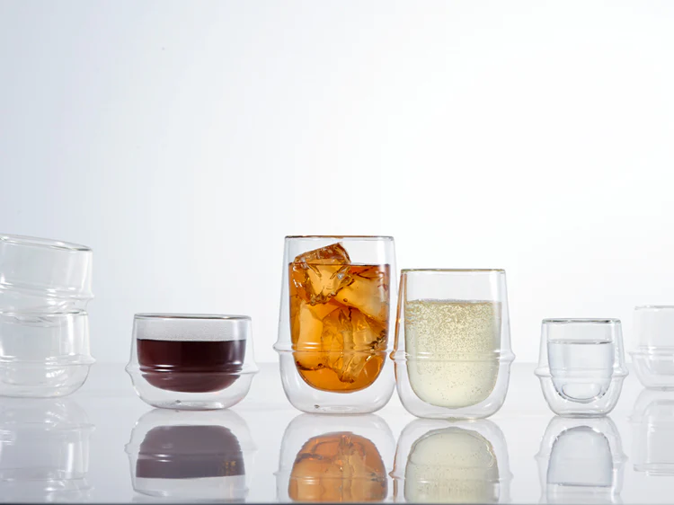 kinto, kronos, ceasca transparenta cu pereti dubli, 200ml - imagine 2