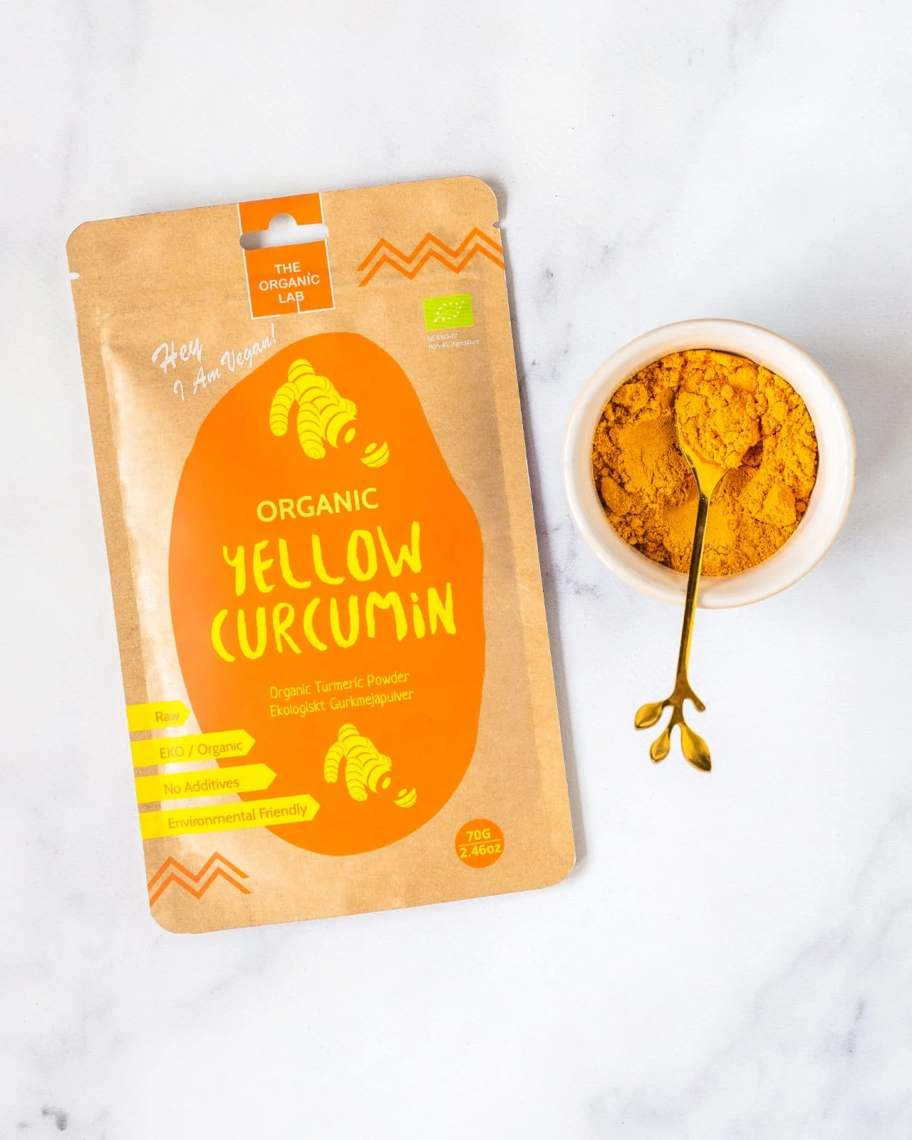 the organic lab, pudra de curcumina, bio, 70g - imagine 3