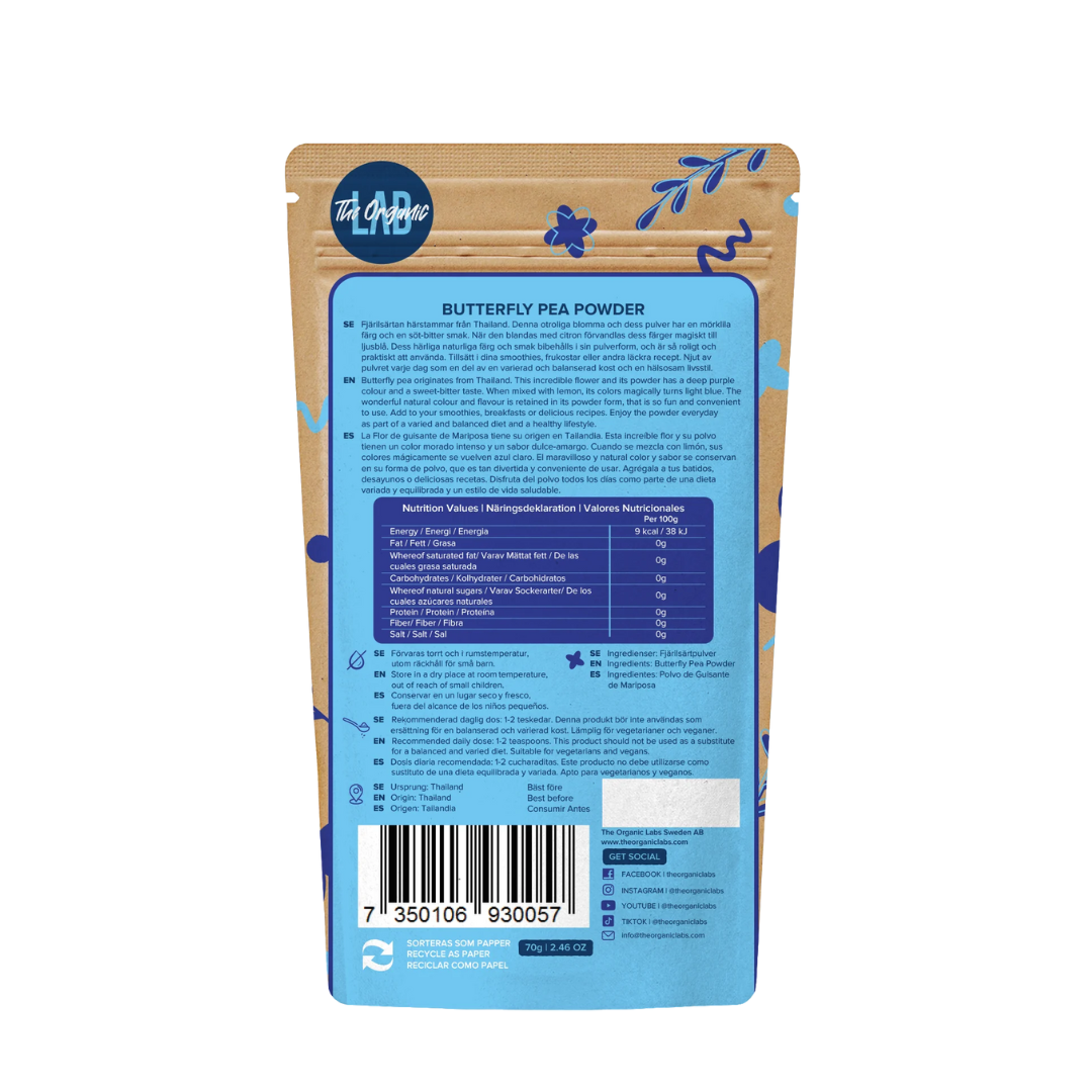 the organic lab, pudra de flori butterfly blue pea, 70g - imagine 2